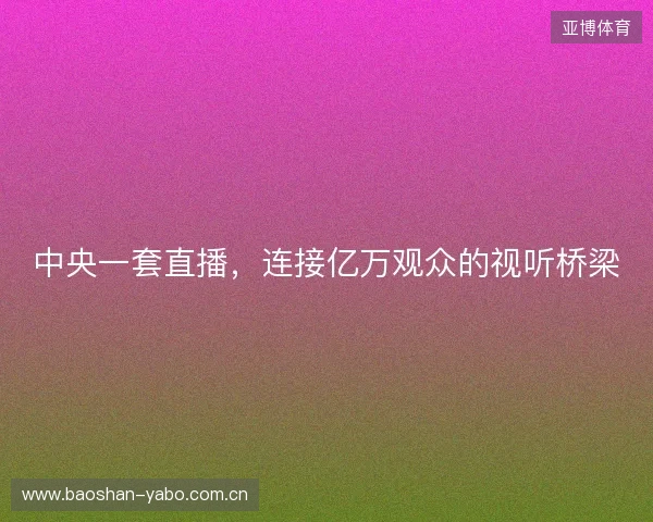 中央一套直播，连接亿万观众的视听桥梁